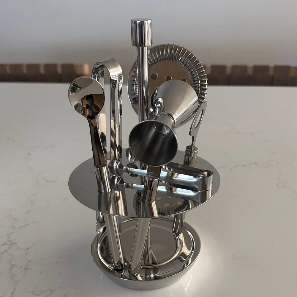 Crate & Barrel Stainless Steel Bar Tool Set